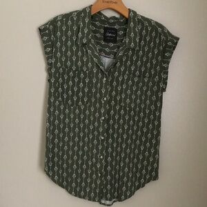 Jachs Girlfriend Green & White Short Sleeve Shirt